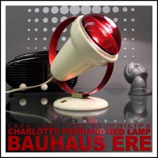 GREAT ART DECO 1930`50 RED WALL / DESK LAMP CHARLOTTE PERRIAND LAMPE 