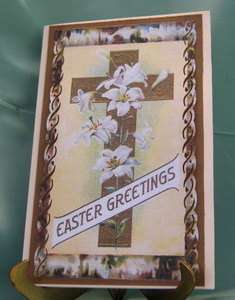 Handmade Greeting Card   Vintage Easter Greetings  