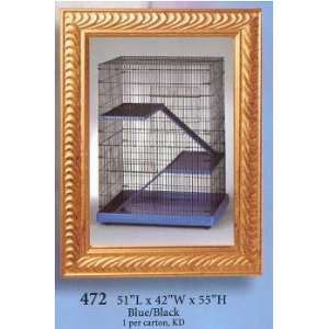  #472 CAT & FERRET CAGE   BLACK W/BLUE 51X24X55H Pet 