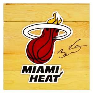   Wade Autographed 12x12 Floor Piece w/ Miami Heat Logo 