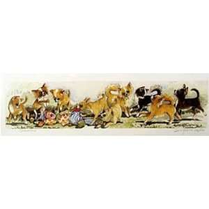  Chihuahuas Watercolor Print by Enid Groves