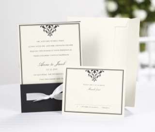 DIY Black & Ivory Ribbon Wrap Wedding Invitation Kit  