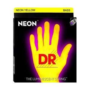  Dr Strings Neon Phosphorescent Yellow Light 4 String Bass 