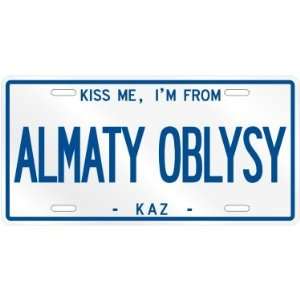 NEW  KISS ME , I AM FROM ALMATY OBLYSY  KAZAKHSTAN LICENSE PLATE 