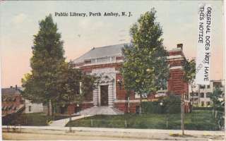 PERTH AMBOY, NEW JERSEY,LIBRARY, DIRT STREET, c. teens  