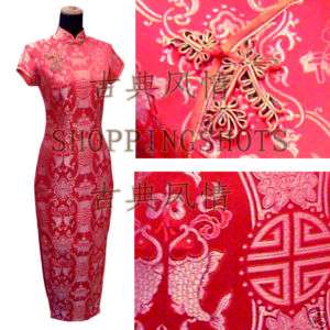 Chinese clothing cheongsam dress gown qipao 080316 red offer custom 