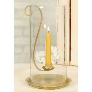  Hanging Taper Candle Holder with Glass Chimney   Sandstone 