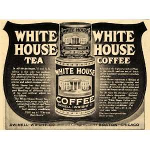   Tea and Coffee Tins Dwinell Wright   Original Print Ad