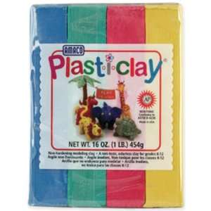  Plasti Clay 1 Pound Red/Blue/Yellow/Green Arts, Crafts 