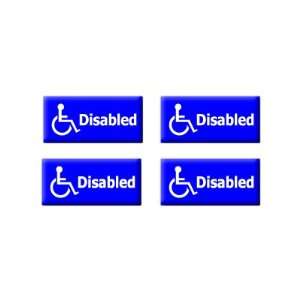  Handicapped Disabled   3D Domed Set of 4 Stickers 