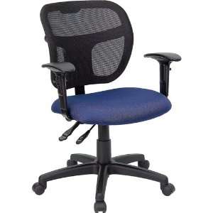 Navy Blue Fabric and Mesh Task Chair with Arms [WL A7671SYG NVY A GG]