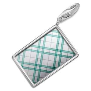 com FotoCharms Blue Checkered Design / Pattern   Charm with Lobster 