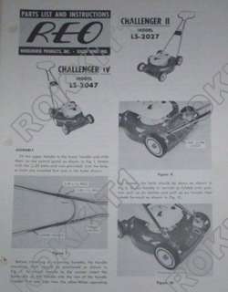 Wheel Horse REO Challenger II Parts List & Instructions  