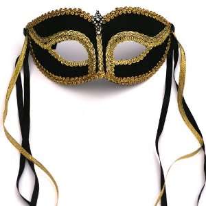  Black and Gold Venetian Mardi Gras Mask 