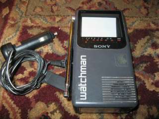 1980s Sony Watchman Black And White Portable Television It Works FD 