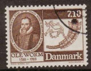 DENMARK SG860 1988 ANNIV OF OLE WORM F/USED  