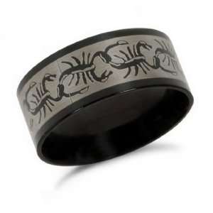  Scorpion Design Black Stainless Steel Ring Band, 9 