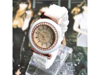   Crystal Ladys Watches Quartz Womens Stylish Wrist Watch White New