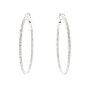  2.08 Carat Diamond Hoop Earrings in 14K WG Auvenue 