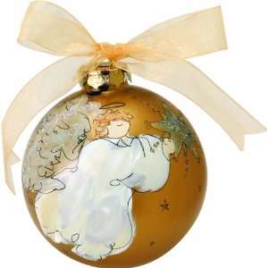  Light of Mine Ornament, Angel with Star   Gold Baby