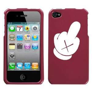   disney mickey mouse glove middle finger on metallic pink phone cover