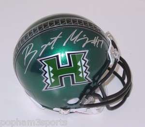   MONIZ Signed/Autographed HAWAII WARRIORS Mini Helmet w/COA  