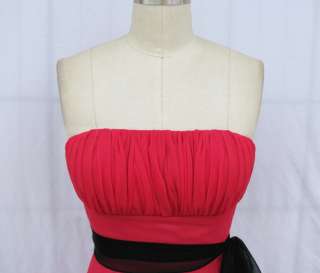 BL1191UP Hot Pink Pleated Bust Padded strapless Bridesmaid party dress 