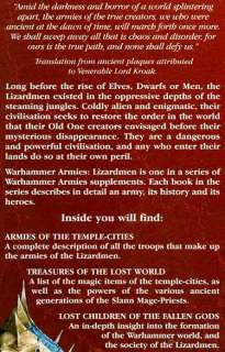 Games Workshop Warhammer Armies LIZARDMEN VF  