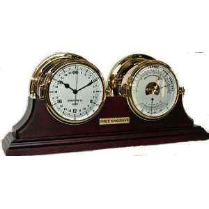  7 Porthole 24 Hour Clock and Barometer Thermometer set 