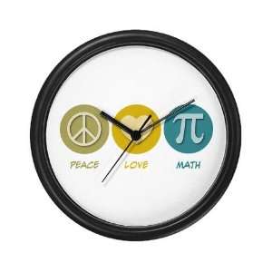  Peace Love Math Funny Wall Clock by 