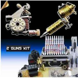   High Quality 2 Guns Machines Tattoo Kit With 40 Color Ink Hot Selling