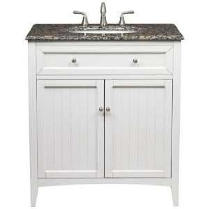  White with Granite Top 30 Wide Sink Bath Vanity