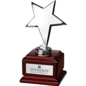  Stella I   Award with metal star on square wood base 