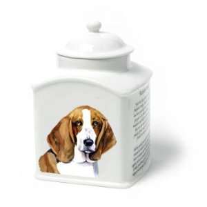  Basset Hound Dog Van Vliet Porcelain Memorial Urn 