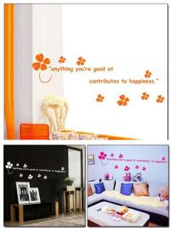 Lucky Clover Decor Mural Art Wall Sticker Decal Y341 (various colors 