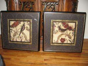 Set of 2 Songbirds Paintings Wall Decor Art in Motion  