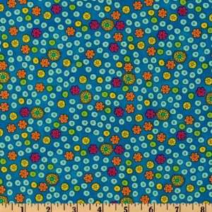  44 Wide Lift Your Spirits Small Flowers Blue Fabric By 