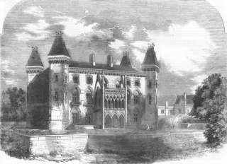WALES Dynevor Castle, Carmarthenshire, old print, 1859  