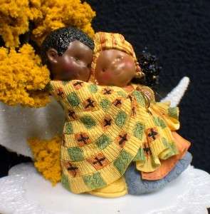 Colorful Ethnic African American Wedding Cake Topper  