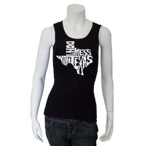 Womens Black Texas Beater Tank Top Large   Made using the words Dont 
