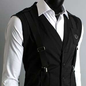  Fashion Vintage Slim Fit Casual Dress Vest Suspenders Waistcoat  