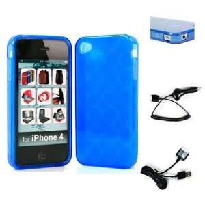  Blue Flex Circle TPU Case for New Apple iPhone 4S and 