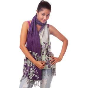   Scarf with Floral Weave   Viscose with Lycra 