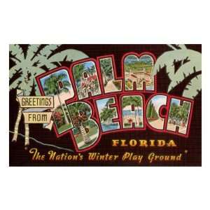 Greetings from Palm Beach, Florida Travel Premium Poster Print, 8x12 