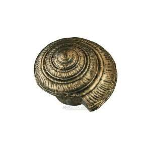  hardware venice sundial shell knob in antique brass