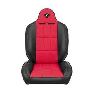  Corbeau Baja RS Suspension Seat, Black Vinyl/Red Cloth All 