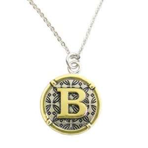 Alexas Angels Initial Letter B Charm Necklace Silver & Gold Tone 