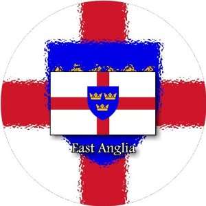   58mm Round Badge Style Fridge Magnet East Anglia Flag