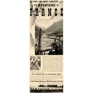  1939 Ad French National Railroad France Mountains Train 