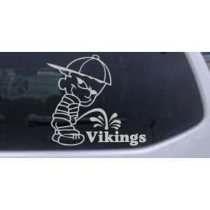 Pee On Vikings Car Window Wall Laptop Decal Sticker    Silver 22in X 